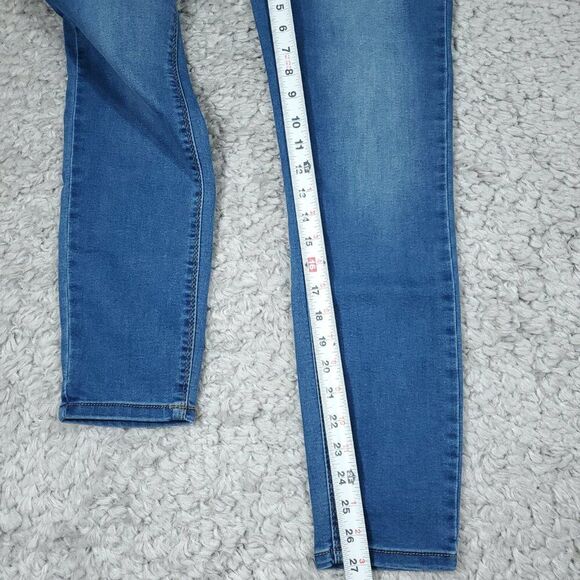 Curve Appeal High Rise Concealed Comfort Waist Skinny Jeans Size 2 26 Blue - Picture 8 of 8